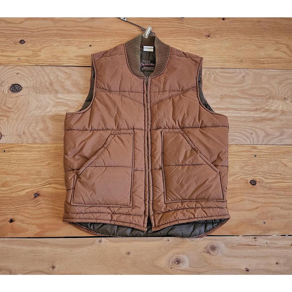 Walls Blizzard Pruf Down Quilted Puffer Zip Up Vest Sz L 1970s